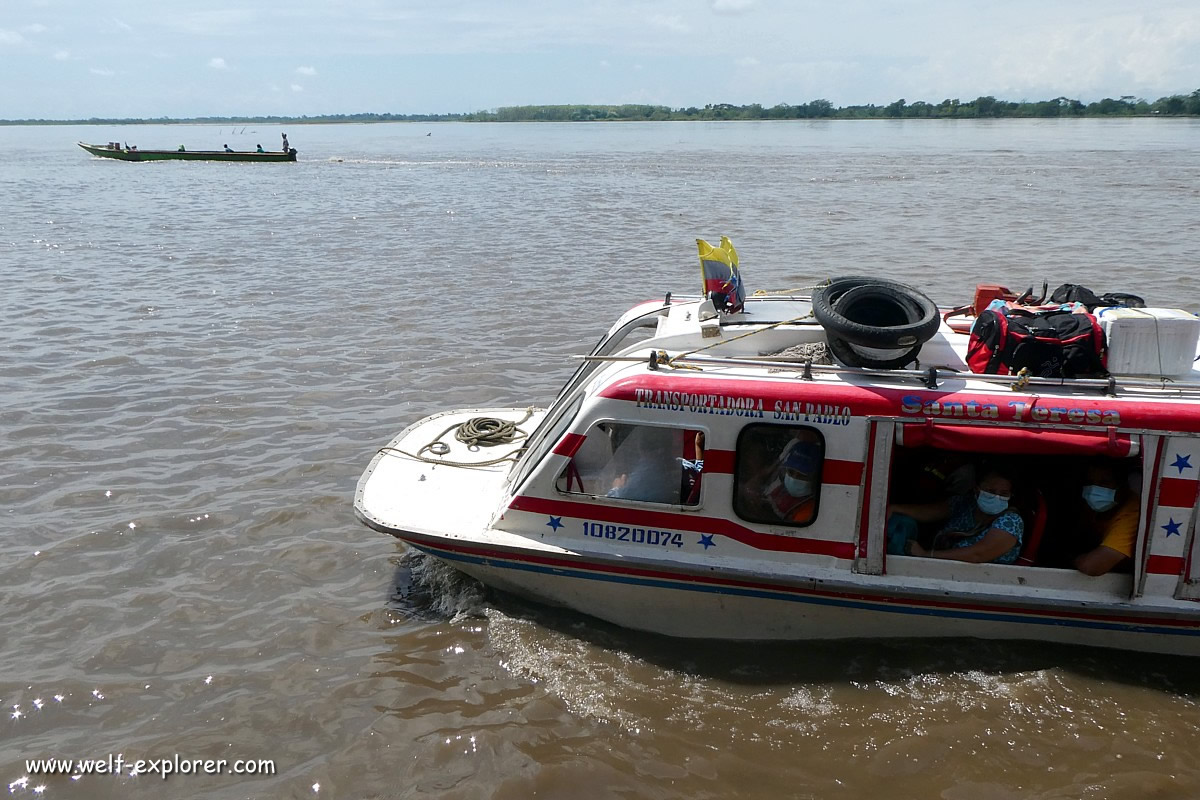 Reise mit der Chalupa auf dem Magdalena-Fluss